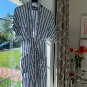 Deep Plunge Linen Dress